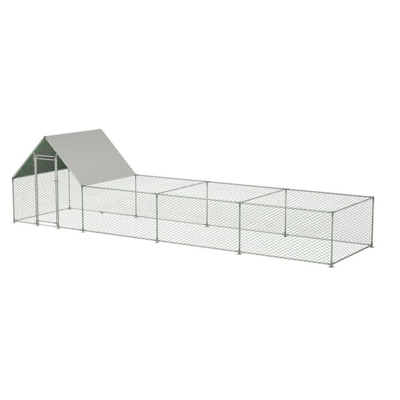 ZephyPaws Metal Chicken Coop, Large Chicken Run for 6/12 Galvanized Wire Poultry Chicken Hen Pen Cage, Rabbits Duck Cages with Waterproof and Anti-Ultraviolet Cover for Outside