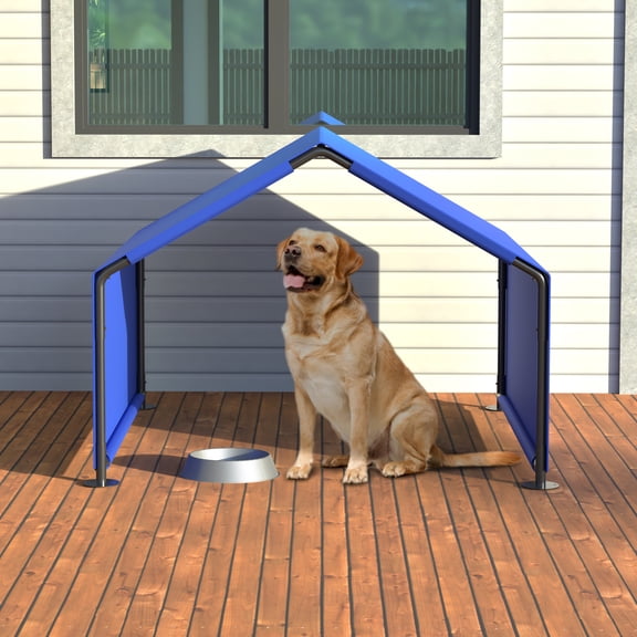 ZephyPaws Outdoor Pet Shade Dog Shade Shelter, Versatile Pet Canopy Tent Pet Awning for Dogs, Cats, Small Animals and Livestock Blue