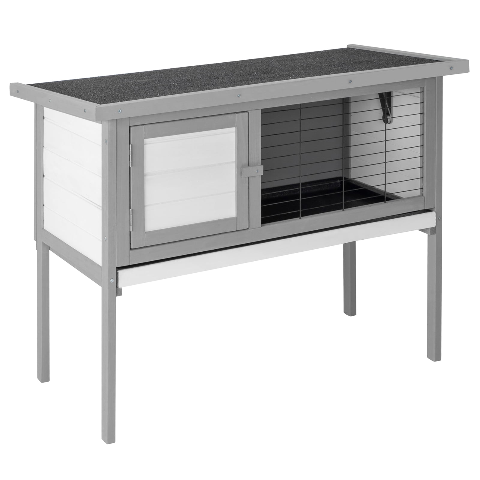 ZephyPaws Rabbit Hutch,36" Single Deck Waterproof Wooden Chicken Coop Wire Hen Quail House Indoor Outdoor Use,Bunny Cage Small Pet Animal Poultry Cage (Gray)