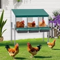 thumbnail image 1 of Zephypaws Chicken Nesting Box for Laying Eggs 3 Holes Metal Nest Box with Legs for Chicken Hens Ducks,Outdoor  Farm Yard, Rreen, 1 of 7