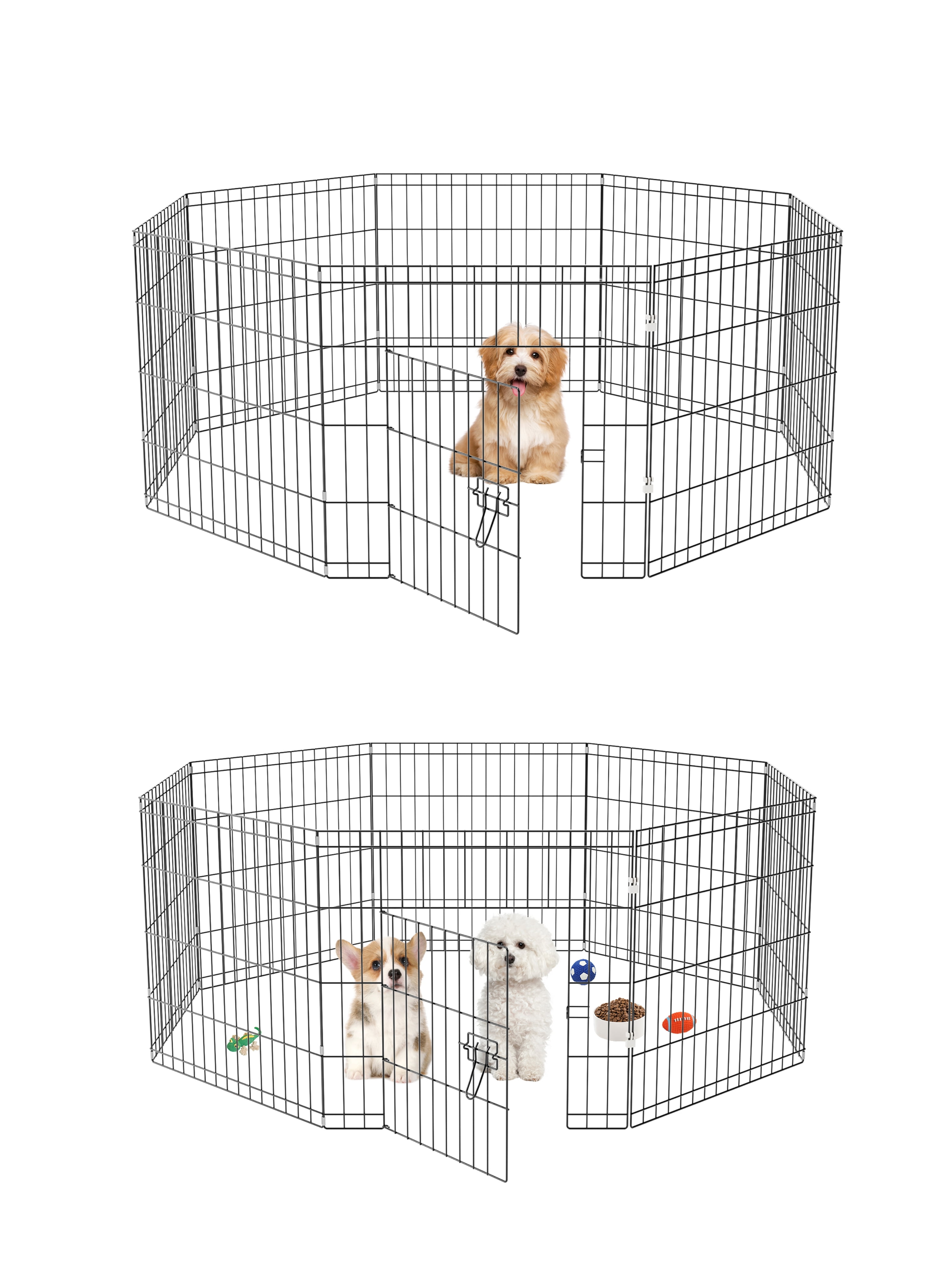 Zephypaws Portable Pet Playpen,Portable Dog Fences and Pens 24in Small Puppy Pens Indoor Outdoor-2 Pack