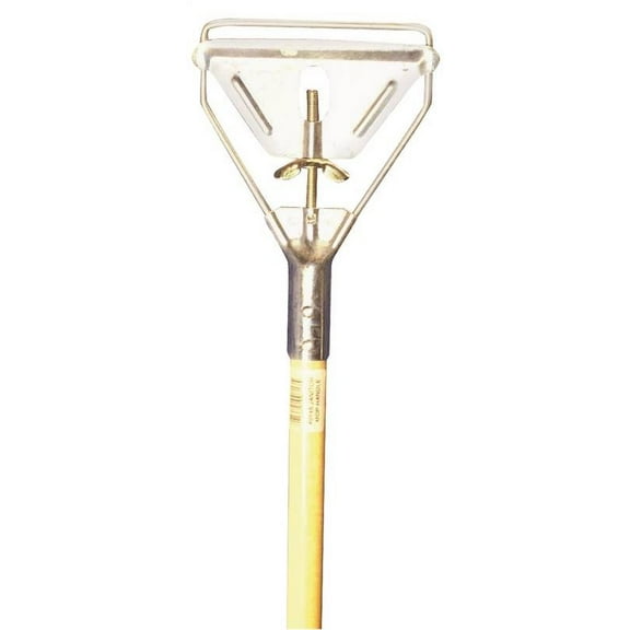 Zephyr 16089 Janitor Mop Stick, 54 in L, Wing Nut Screw Clamp, Lacquered Wood/Metal, Silver