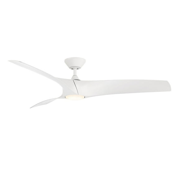 Zephyr 52" Matte White Integrated LED Smart Ceiling Fan with Remote Control