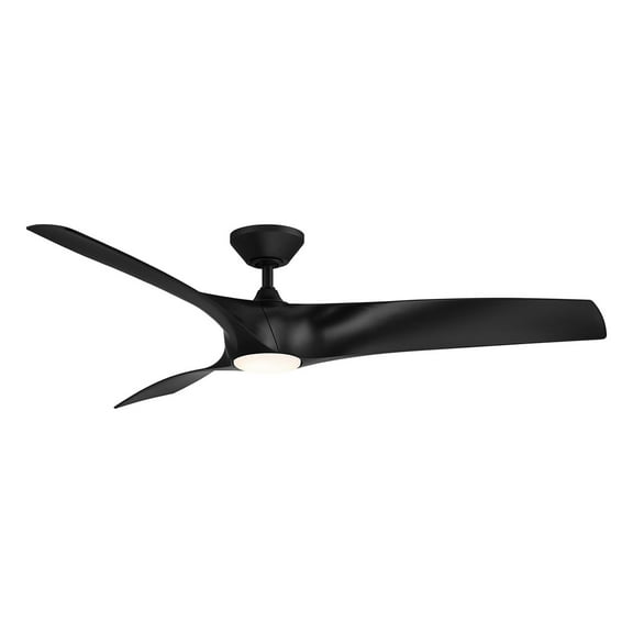 Zephyr 62" Matte Black Dimmable LED Smart Ceiling Fan with Remote Control