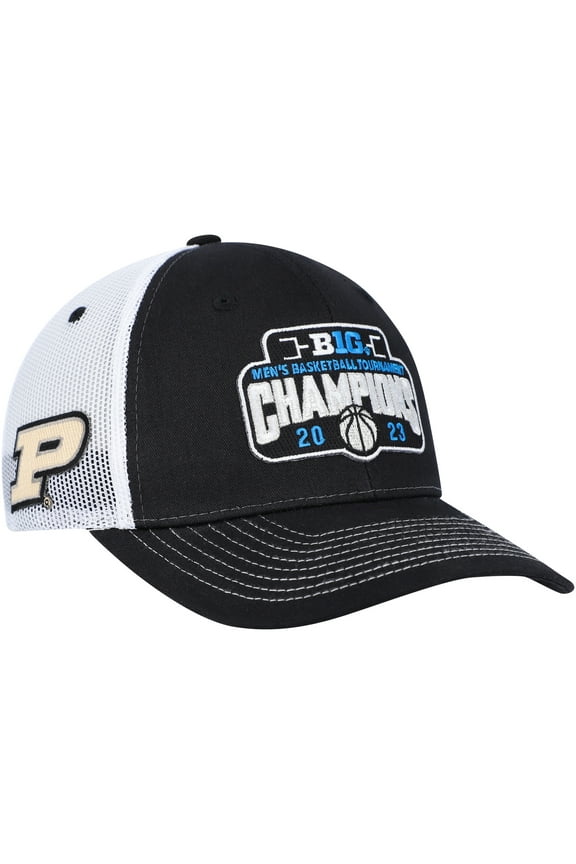 Black Purdue Boilermakers 2023 Big Ten Men's Basketball Conference Tournament Champions Locker Room Adjustable