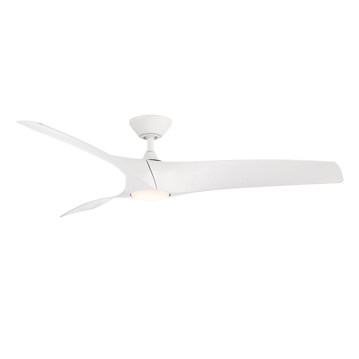 Zephyr 52" Matte White Smart Ceiling Fan with LED Light and Remote