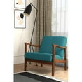 thumbnail image 1 of Zephyr Lounge Chair, Medium Brown & Turquoise, 1 of 1