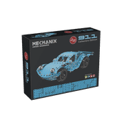 Zephyr Mechanix 911 Advanced STEM Sports Car Model Building Kit, Blue, Ages 9-12
