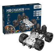 Zephyr Mechanix Steel Neo STEM Construction Set, Silver Navy, 90 Pieces
