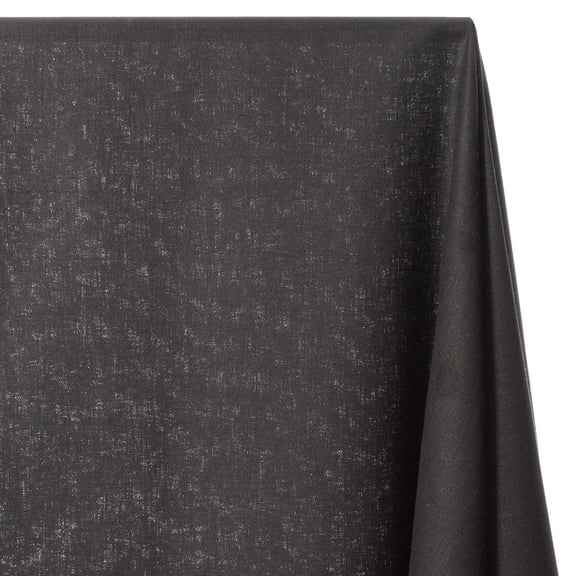 Zephyr Two Tone Slub Poplin Fabric - Black Polyester Cotton 57/58" By The Yard
