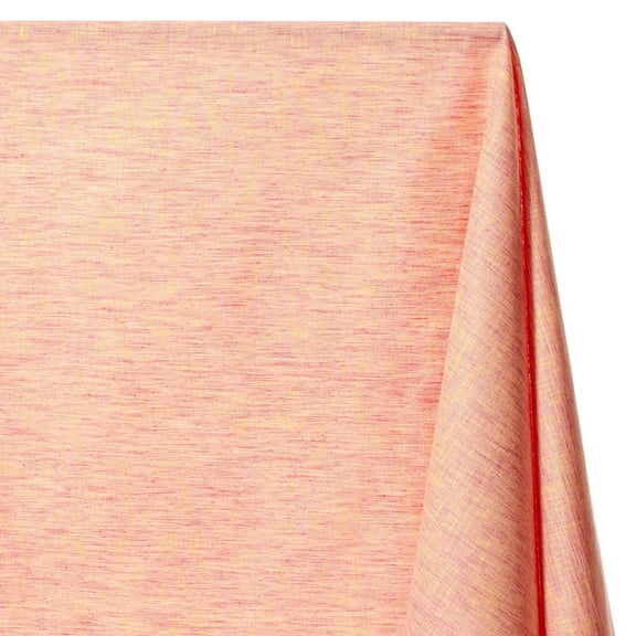 Zephyr Two Tone Slub Poplin Fabric - Yellow Pink Polyester Cotton 57/58" By The Yard