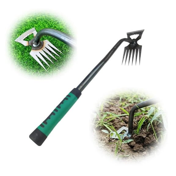 ZephyrZing Gardening Hand Weeder Tools - 2024 New Weeding Artifact Uprooting Weeding Tool, 2 in 1 Dual Purpose Manual Small Shovel Weeder Tool, Stainless Steel Weed Puller Tool for Yard(6 Teeth)