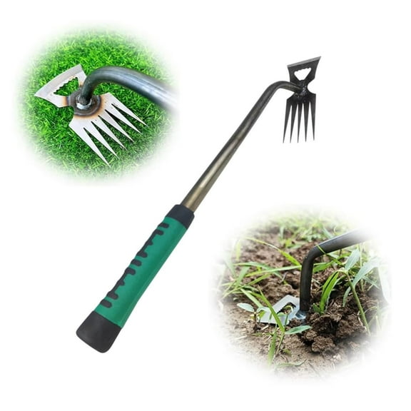 ZephyrZing Gardening Hand Weeder Tools - 2024 New Weeding Artifact Uprooting Weeding Tool, 2 in 1 Dual Purpose Manual Small Shovel Weeder Tool, Stainless Steel Weed Puller Tool for Yard(5 Teeth)