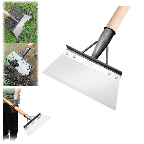 ZephyrZing Multifunctional Cleaning Shovel - Garden Cleaning Shovel, Square Garden Spade Shovel, Flat Shovel for Landscaping, All-Steel Weeding Planting Farm Shovel for Outdoor(B)