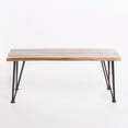 thumbnail image 1 of Zephyra Outdoor Industrial Rustic Finshed Iron and Acacia Wood Coffee Table, Teak, 1 of 6