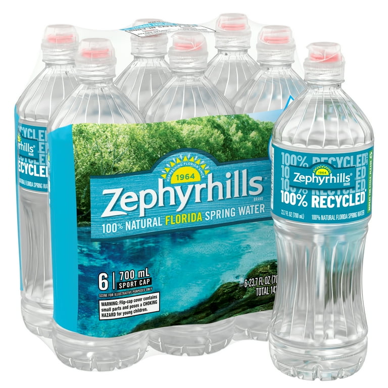 Zephyrhills Brand Natural Spring Water, 23.7oz Sport Cap Bottles