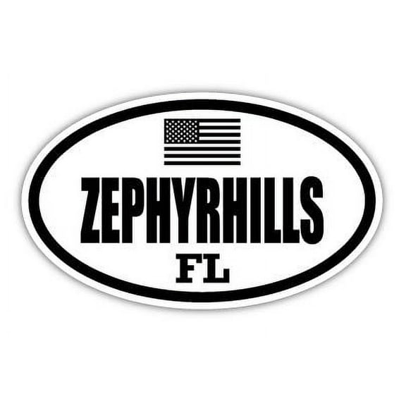 Zephyrhills FL Florida Pasco County Stealthy Subdued Old Glory US Flag Oval Euro Decal Bumper Sticker 3M Vinyl 3" x 5"