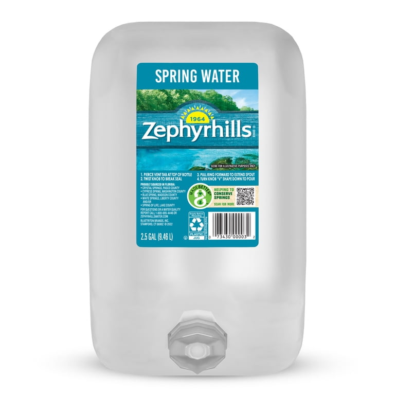 Zephyrhills Natural Spring Water 2.5 Gallon Bottle, Pure Crisp