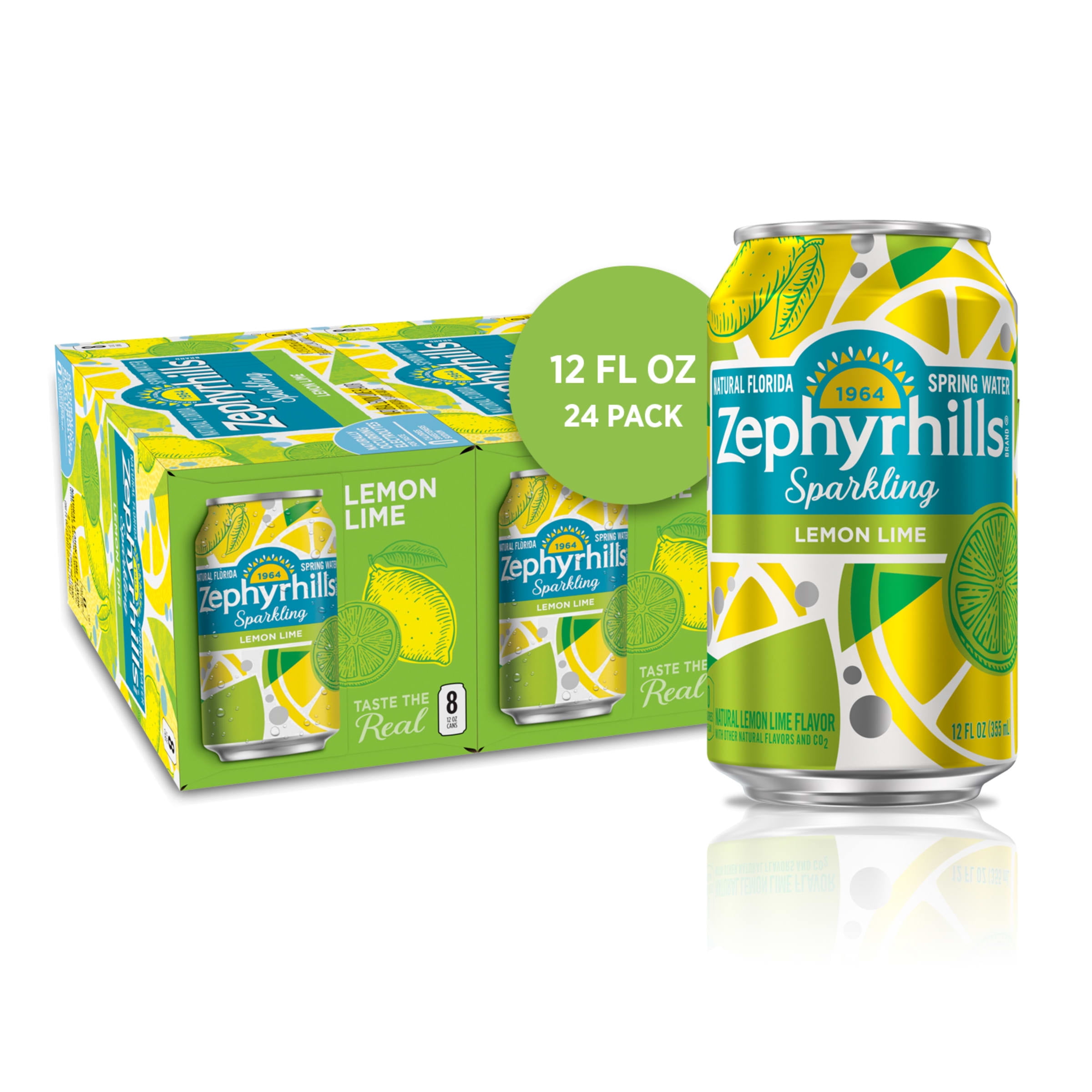 Zephyrhills Sparkling Water, Lemon Lime, 12 oz. Cans (24 Count