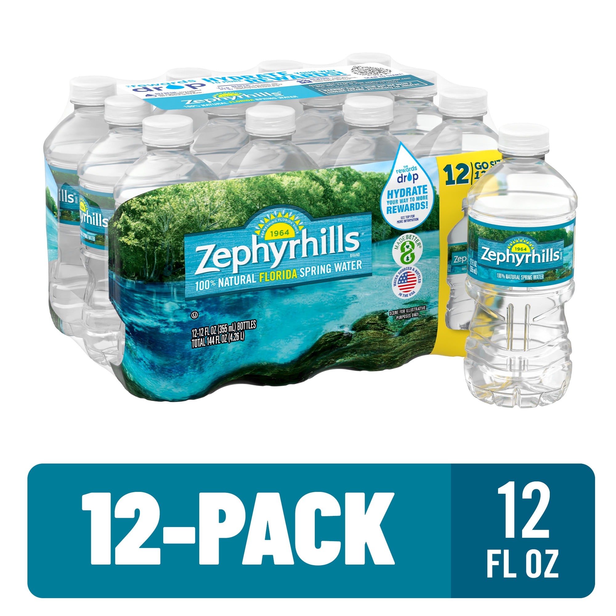 Zephyrhills Florida Spring Water, 12 fl oz, 12 Pack