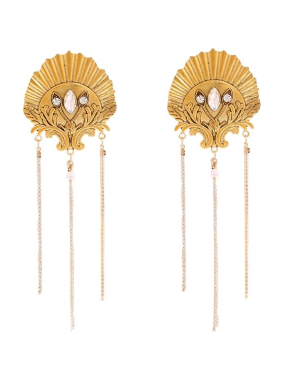 14.5 * 4.8cm Vintage Shell Tassel Pendant Baroque Earstuds