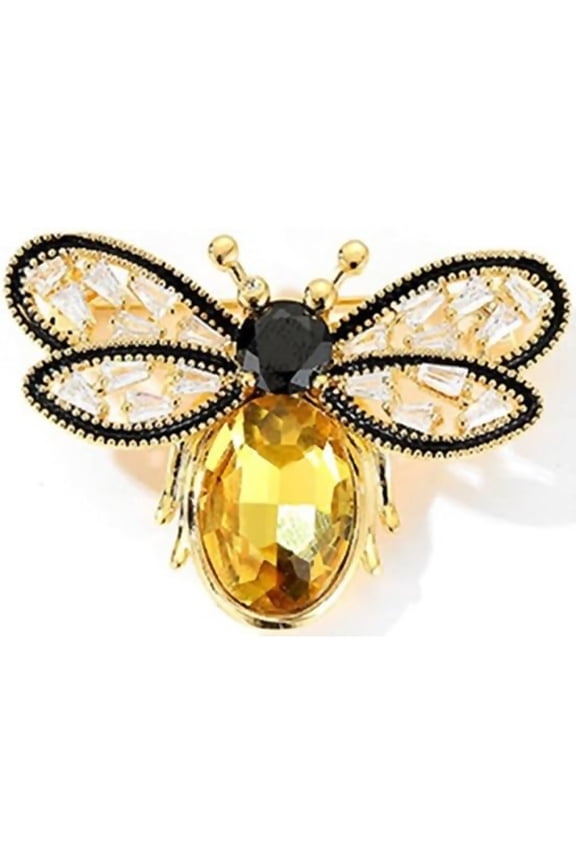 Zephyriana Crystal Bee Brooch Pin Honey Bee Brooches Crystal Insect Themed Bee Brooch Pins for Women Retro Corsage Lapel Pins Jewelry