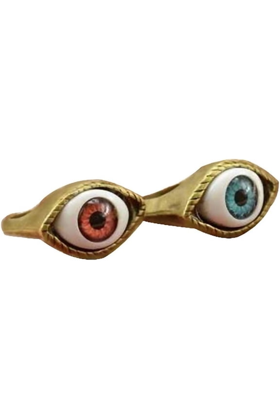 Evil Eye Ring for Women Men Brown Blue Turkish Eyes Ring Demon Dragon Eye Ring Couple Friendship Rings Gothic Jewelry Gift Size 7