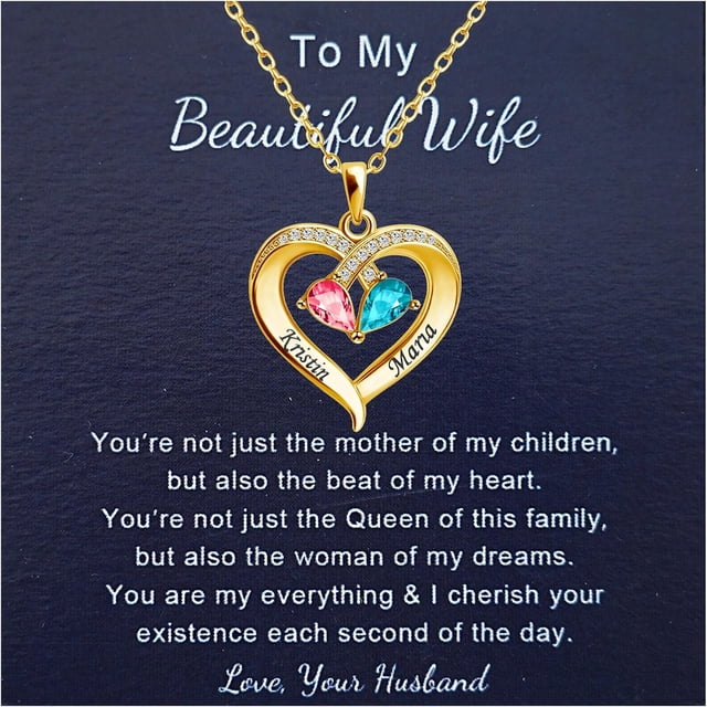 Zephyriana Jewelry To My Wife Necklace from Husband, Personalized Heart ...