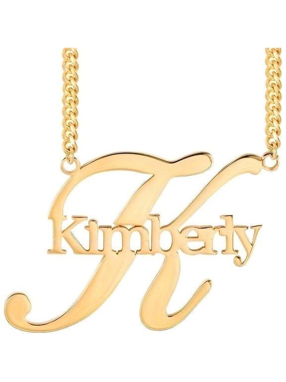 Personalized Initial Name Necklace for Women – Custom Letter and Name Pendant, Elegant Chain, Customized Jewelry Gift for Her
