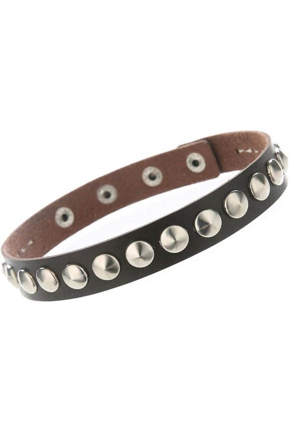 Punk Rivet Choker PU Leather Collar Gothic Necklace Adjustable Size Neck Accessories