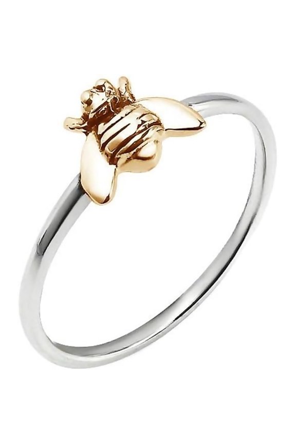 Simple Tiny Silver Plated Ring Stacking Rings Bee Ring | Rings for Women (Size:10)