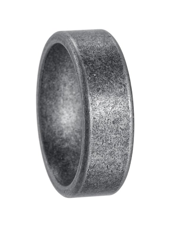 Unisex Stainless Steel 7mm Vintage-Style Minimalist Unique Trendy Antique Silver Ring