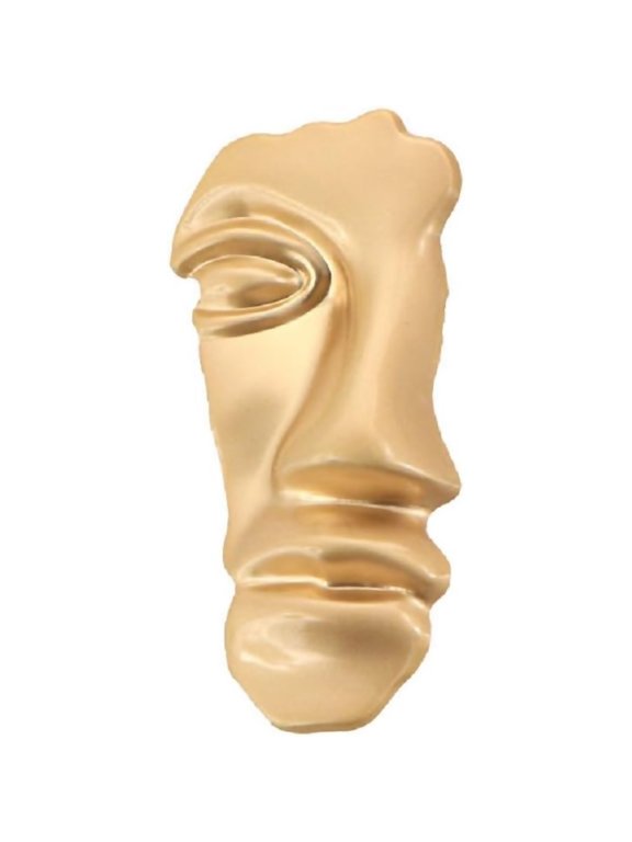 Vintage Mask Brooch Pins Gold Silver Color Minimalist Metal Figure Brooches for Women Men