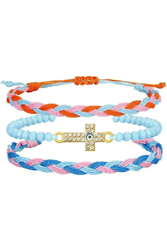 Wave String Bracelets Braid Puka Shell Evil Eye Adjustable String Seashell Bracelets Beach Boho Trendy Jewelry Gifts