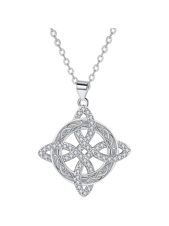 Witches Knot Necklace, Silver Magic Celtic Knot, Powerful Amulet, Wiccan Jewelry for Women