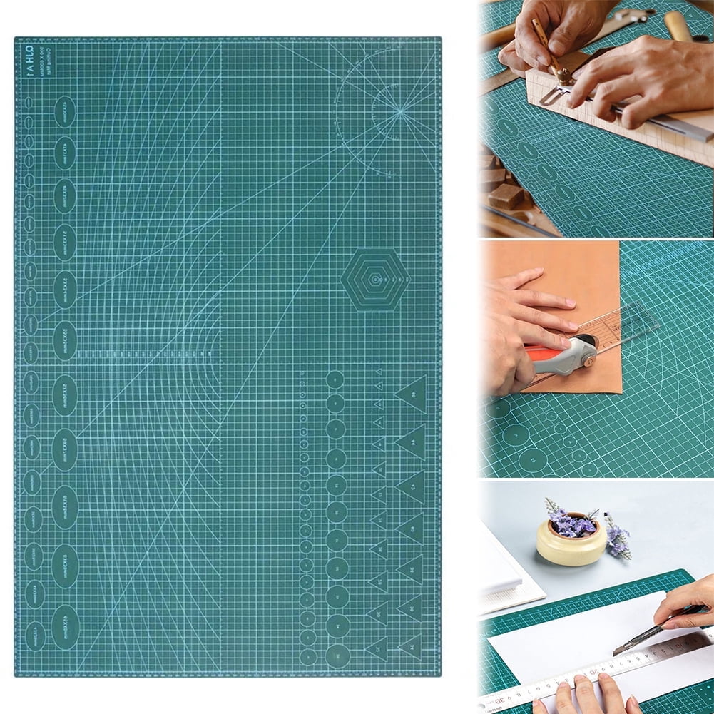 Zepkd Sewing Mat Self Healing 23 x 35 inch Double Sided Gridded Rotary Cutting Pad for Sewing, Quilting, Scrapbooking & Craft, Large Craft Cutting Board (A1 Green)