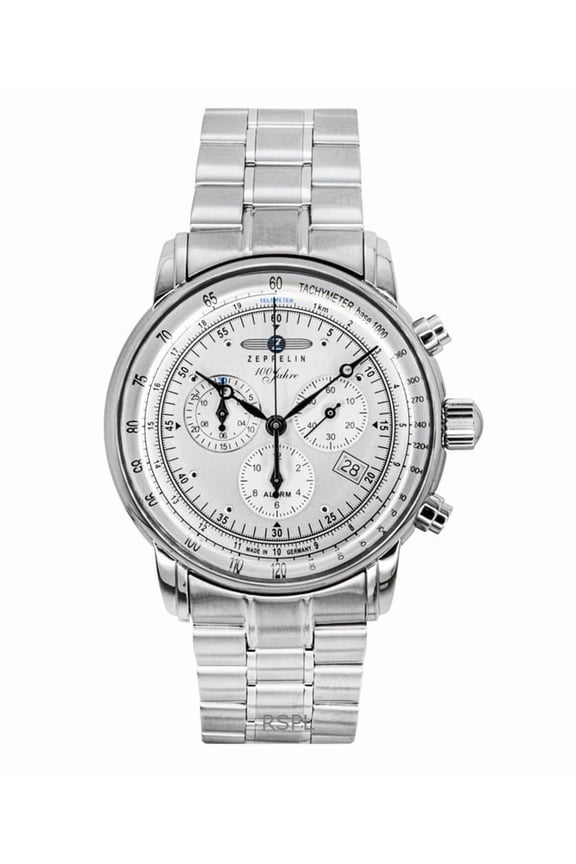 100 Jahre Chronograph Stainless Steel White Dial Quartz 7680MB1 Men's Watch