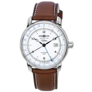 Zeppelin 100 Jahre GMT Leather Strap Silver Dial Automatic 86661 Mens Watch