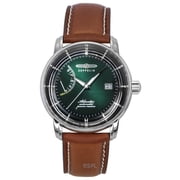 Zeppelin Atlantic Leather Strap Dark Green Dial Automatic 84624 Mens Watch