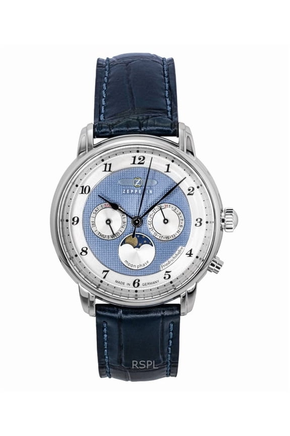 Friedrichshafen Blue Leather Strap Blue Dial Quartz 85363 Men's Watch