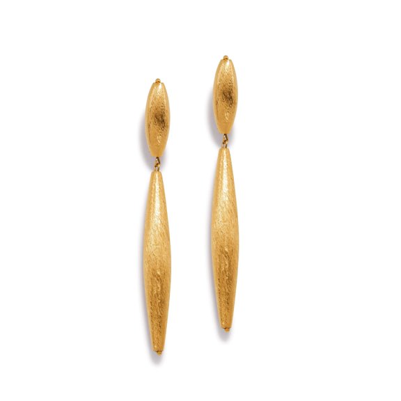 Zeppelin Isla Two Drop Gold Earrings