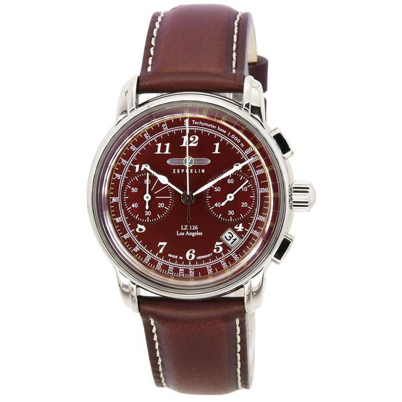 Zeppelin LZ126 Los Angeles Chronograph Burgundy Dial Quartz 76146