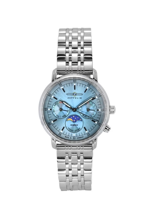LZ14 Marine Moonphase Stainless Steel Ice Blue Dial Quartz 8637M3 Women's Watch