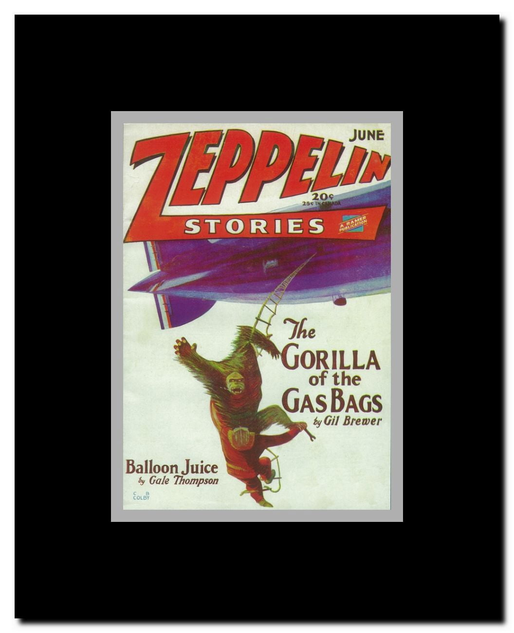 Zeppelin Stories (Pulp) Framed Movie Poster