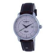 Zeppelin Z84425 Mens Atlantic Dial Leather Strap Quartz Watch, Beige & Blue