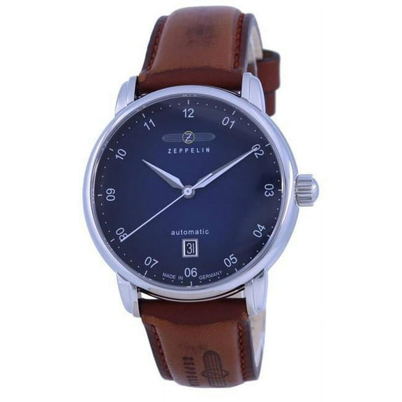 Zeppelin Z86523 New Captains Line Leather Strap Automatic Men Watch, Blue