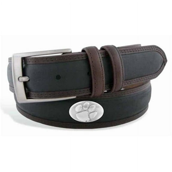 ZeppelinProducts Clemson Concho Two Tone Leather Belt, 34 Waist