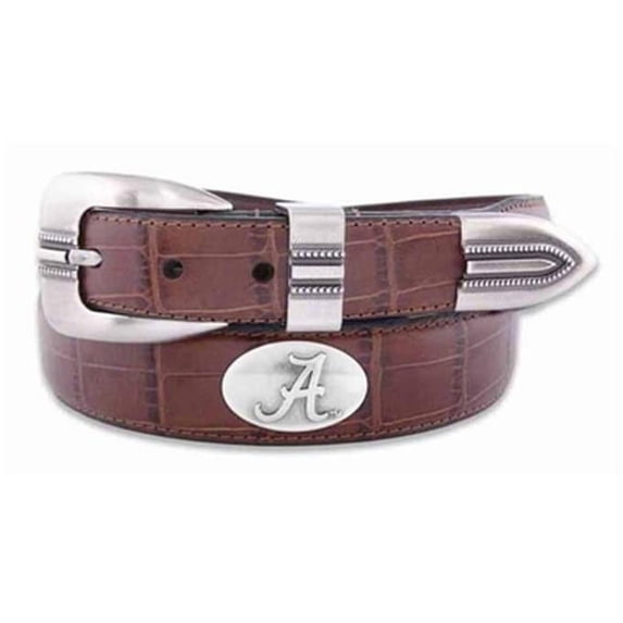 ZEP-PRO Mens NCAA Croc Leather Concho Belt (University of Alabama, 38)