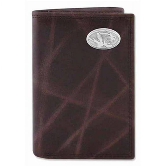ZeppelinProducts UMO-IWT2-WRNK-BRW Missouri Trifold Wrinkle Leather Wallet