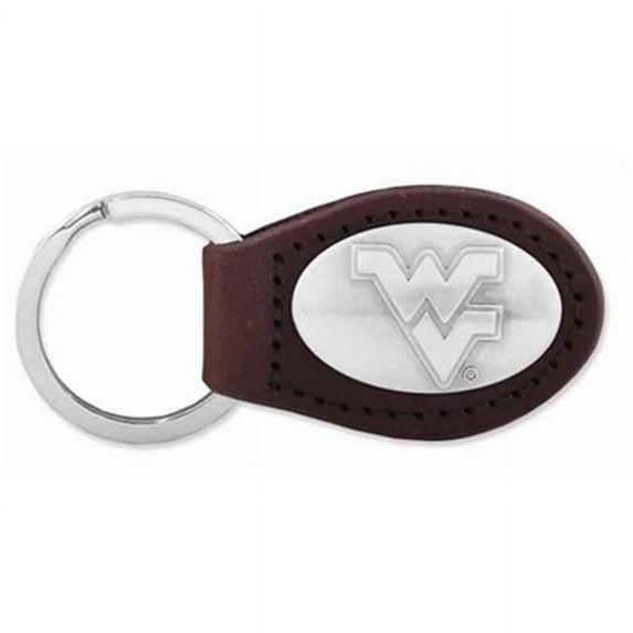 ZeppelinProducts WVU-KL6-BRW West Virginia Leather Key Fob- Brown